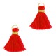 Quaste Ibiza Style 1.5cm Gold-crimson red